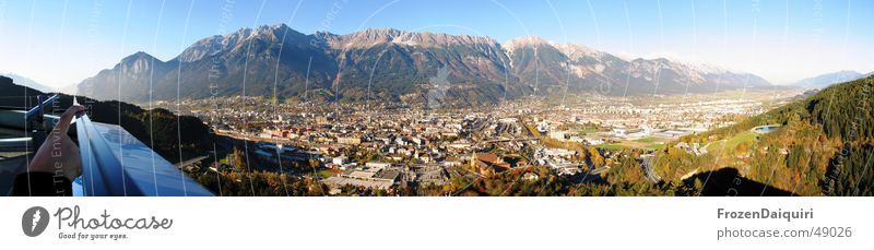 Innsbruck North Panorama Federal State of Tyrol Panorama (View) Town Roof Fingers Hand Coniferous trees Highway Modern Metal Sky Mountain bergisel tyrol