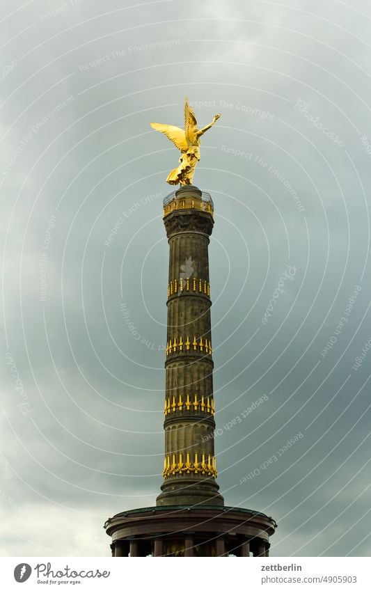 Goldelse / Victory Column / Great Star / Berlin Evening Tree leaf gold Monument Germany Twilight Closing time Figure Goldelse victory statue big star