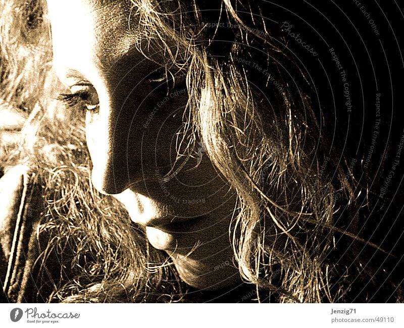 lost in thought. Portrait photograph Woman Thought Think Dream Face Hair and hairstyles ponder