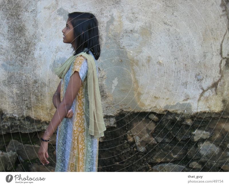 Looking to the future Girl Wall (building) Cape Multicoloured Future Portrait photograph Hope India Sri Lanka Hinduism Human being