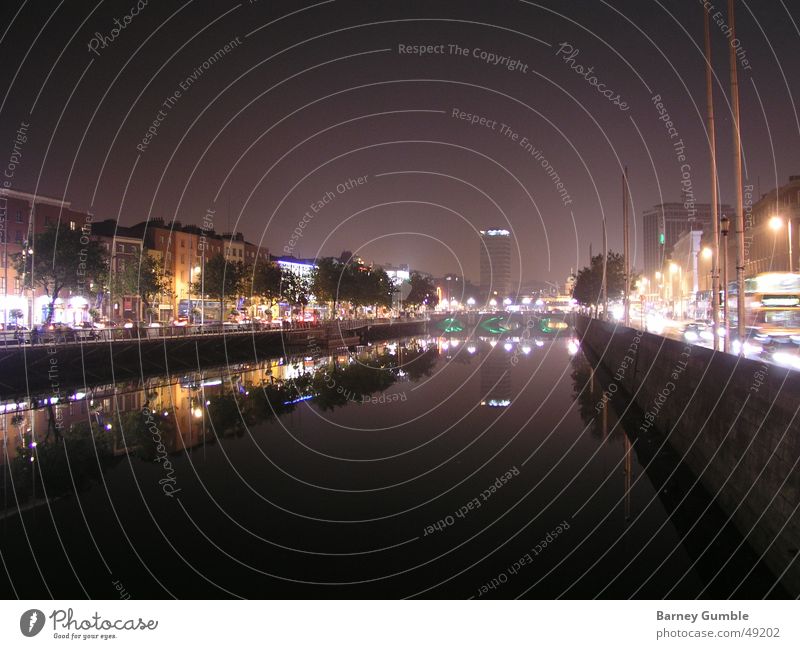 Dublin at night Night Reflection Liffey Light River Ireland