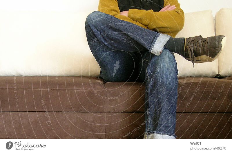 Sit 02! Man Sweater Vest Hand Sofa Waiting room Footwear Puma Retro Jeans Detail Sneakers