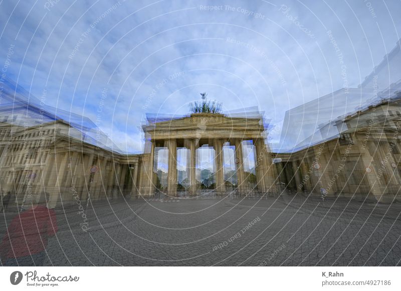 Brandenburg Gate in Berlin multiple exposure Capital city Tourist Attraction voyage travel Tourism Spree Reference point Brick GDR Architecture Town Europe