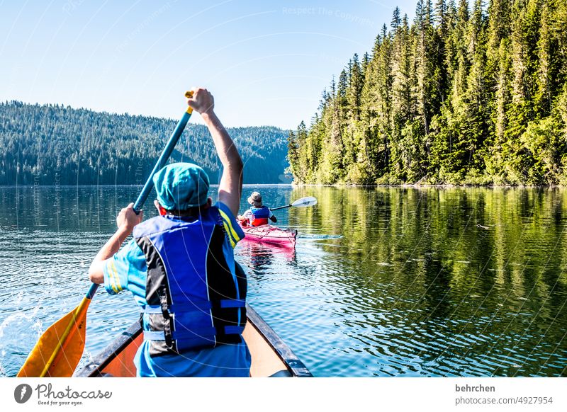 literally | a trip into the blue Mountain Vacation & Travel Sky Water boat Trip Surface of water Clearwater Lake Tourism Forest Fantastic Boating trip