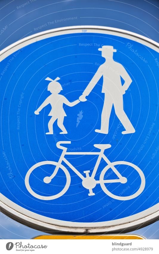 When little girls help old white men onto bicycles ... or pedophiles in the sign forest Road sign Blue Pedestrian crossing Signs and labeling Signage