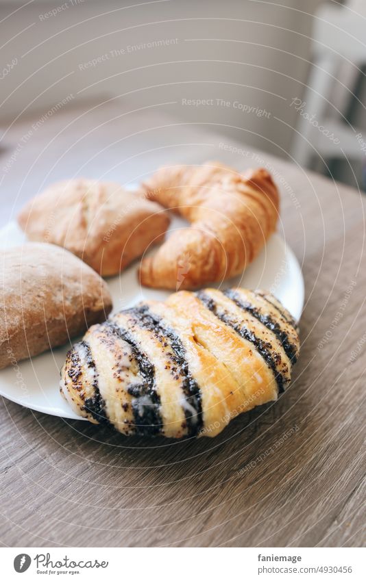 from the beach bakery poppy seed snail biscuits Croissant Breakfast Delicious Roll Plate Eating in the morning primed recharge your batteries Energy