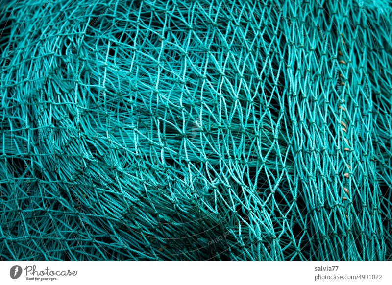 fishing net Net Fishing net Fishery Catch Deserted Reticular Colour photo Network Structures and shapes Pattern Maritime Knot Detail Catching net