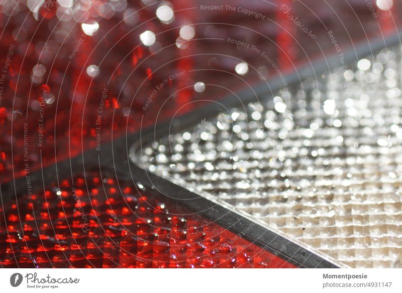 white red surface abstract background Near Contrast colour contrast car light raindrops Macro (Extreme close-up) Red White Drop Rain Close-up Wet Drops of water