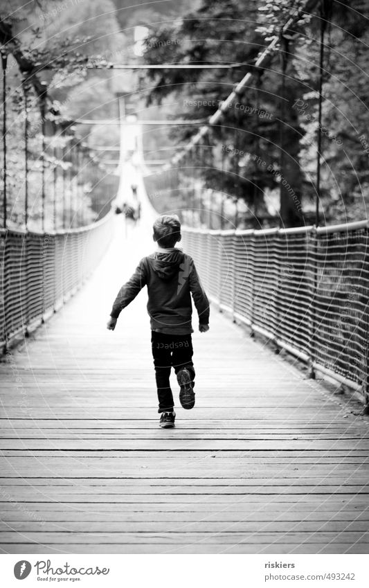 over the suspension bridge :) Human being Masculine Child Boy (child) Infancy Life 1 3 - 8 years Park Bridge Walking Running Free Uniqueness Natural Joy