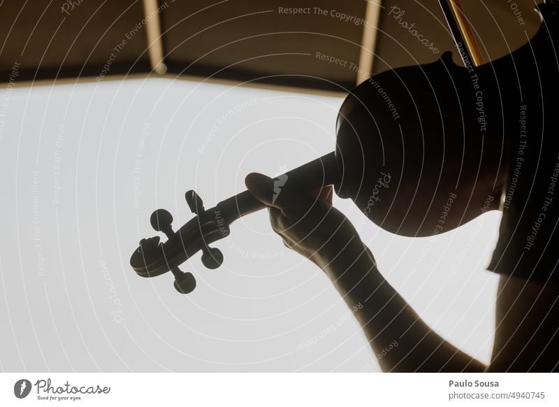 Close up musician playing violin Music Musician Musical instrument Violin Listen to music Wood Colour photo Detail Stage Make music Art