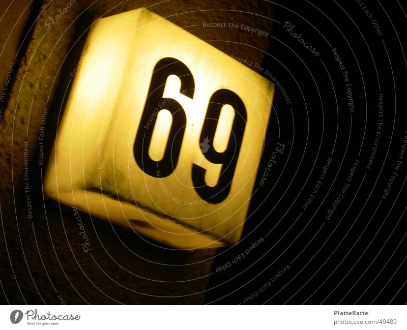 69 House number Light Yellow Evening Statue
