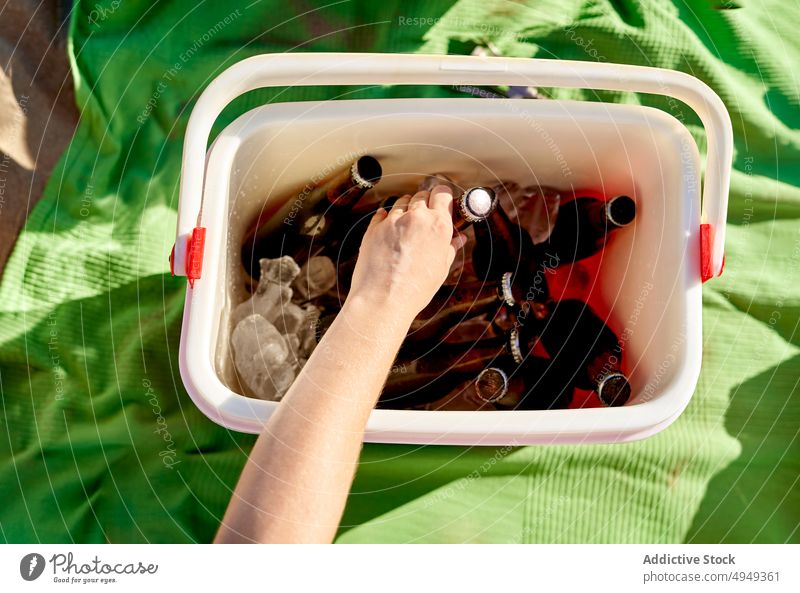 Cold Beers in Bucket Royalty-Free Stock Photo