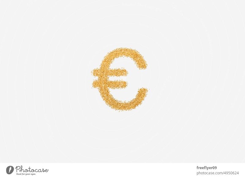 Euro sign made of golden glitter euro europe european letter economy money finance success business investment crisis growth tax market symbol isolated