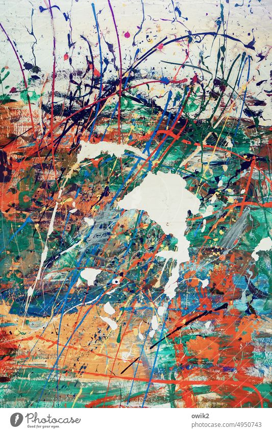 Wild romance Action Painting jackson pollock modern art Inspiration colourful variegated lines Illuminate Complex Unclear Puzzle Free Modern Trace of color