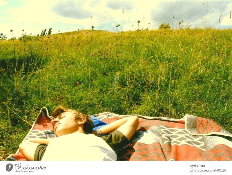 falling over backwards Meadow Relaxation Summer Calm Dream Emotions Sun Blanket Landscape