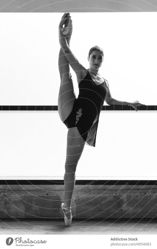 black and white young ballerina photography