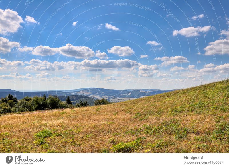 Wasserkuppe mountain Highlands Vantage point Landscape Nature Panorama (View) Sky Clouds Far-off places Wanderlust Vacation & Travel Mountain Exterior shot