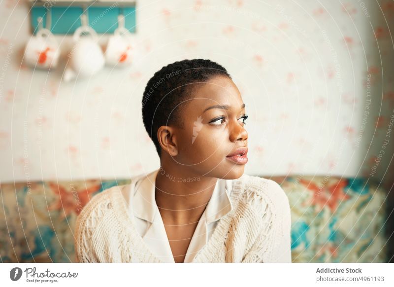 African American woman with short hair - a Royalty Free Stock Photo from  Photocase