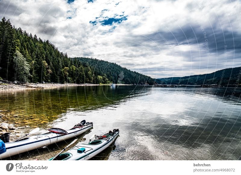 water stories boats Canoe Kayak Idyll To enjoy British Columbia Canada Adventure Fantastic Vacation & Travel Wanderlust Far-off places Sky Nature North America