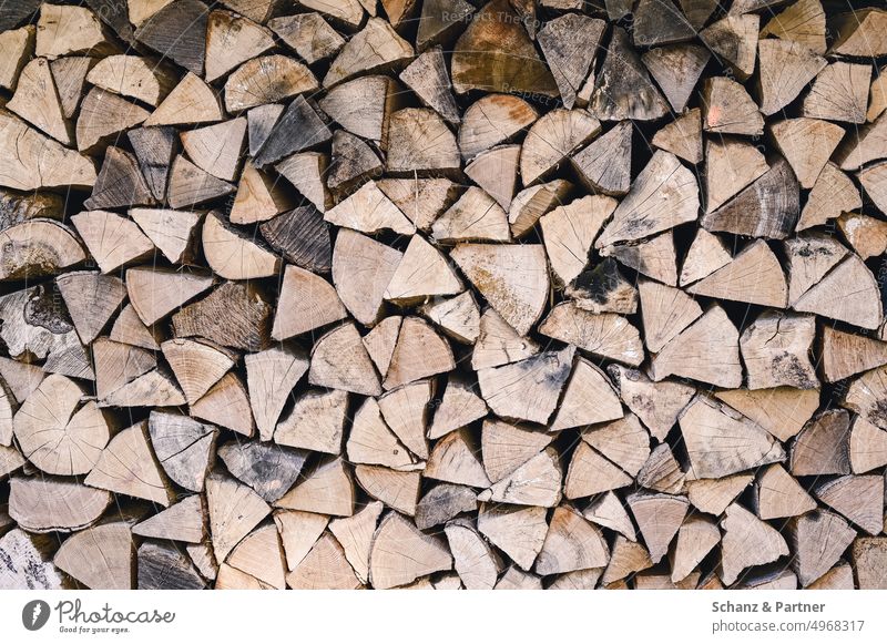 Attached firewood logs Wood Heat Firewood Winter texture Chop wood Warmth Stack of wood Forestry Fuel Timber stacked