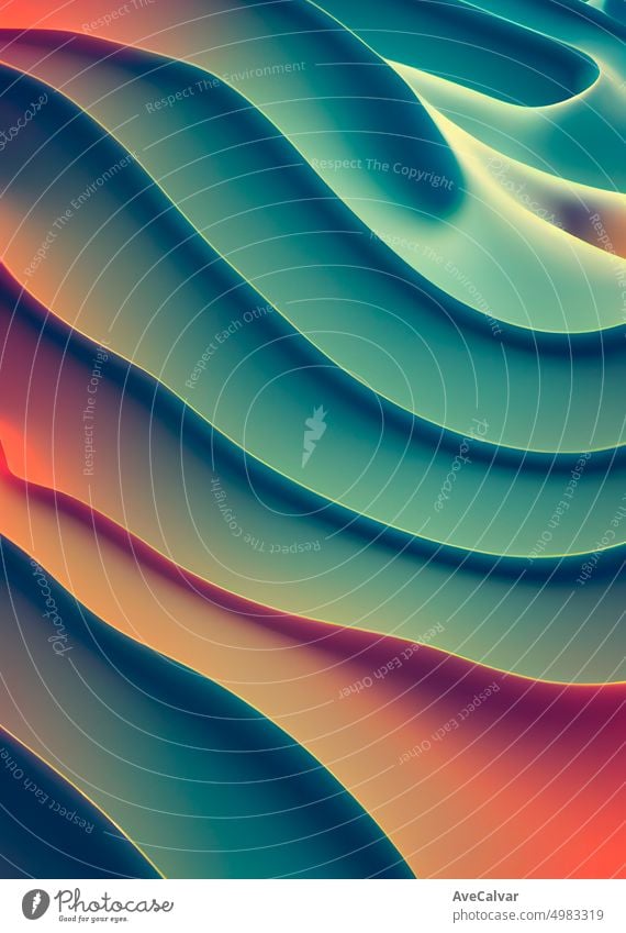 Gradient Flow Lines background on soft pastel tones, sharp edges.Curved shapes with gradients, abstract geometric lines pattern digital art illustration for cover design, poster, flyer, advertising