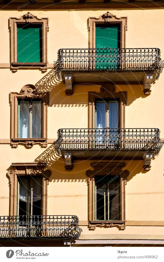 old wall and terrace in the Vacation & Travel Trip Village Town Architecture Facade Balcony Terrace Monument Concrete Metal Steel Rust Line Old Dirty Historic