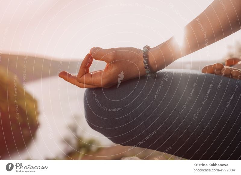 Vector Woman Doing Yoga with Zen Circle Stock Vector