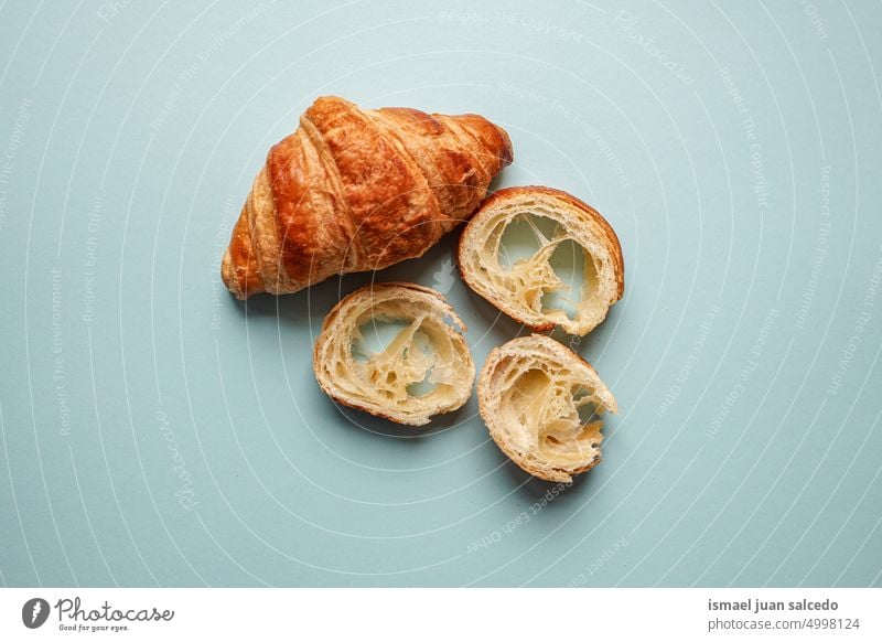 tasty croissant for breakfast, french food pastry bread baked white bakery snack brunch sweet brown delicious bun dessert croissants roll fresh meal meat