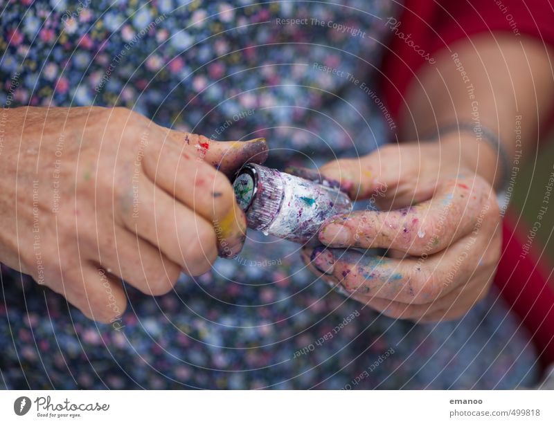 Grandma's finger paints Joy Skin Manicure Human being Woman Adults Female senior Senior citizen Hand Fingers 1 Art Artist Painter Fashion Dress To hold on