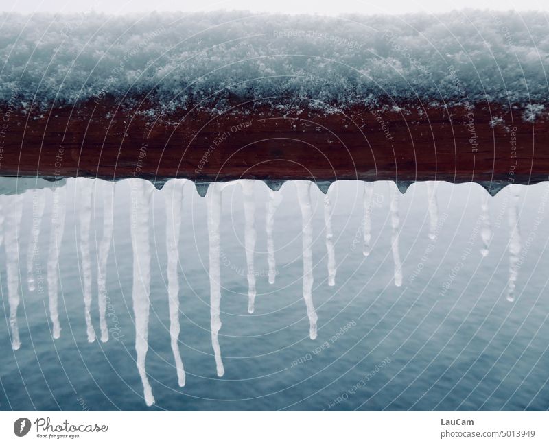 Water in different shapes and lengths Snow Ice Icicle Winter Cold icily Frost Frozen White Freeze Weather chill Elements of Nature Seasons Ice crystal