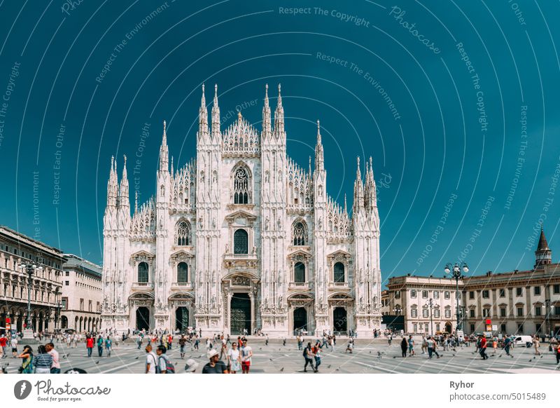 Milan, Italy. Milan Cathedral Or Duomo Di Milano Is The Cathedral Church And Famous Landmark street heritage tourism landmark italy di religion old outdoor town