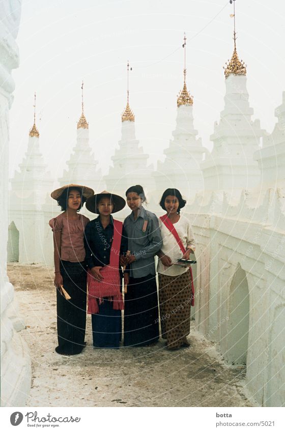 Extraterrestrial Earthly Myanmar Temple Asia White Clothing Human being Colour Contrast