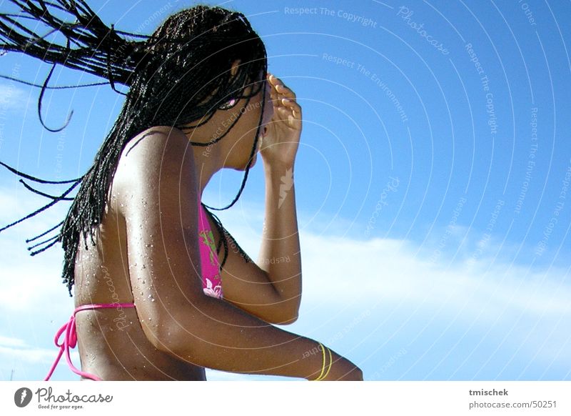 mulata Sky Beach Bikini Brazil Model Africa Woman black hair happyness joy Samba dancer Summer
