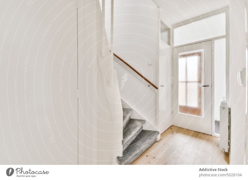 Passage Way In Modern House Floor Wall Copy Space Home Interior Architecture Interior Design Chair Apartment Residential Indoors Day Nobody No People white