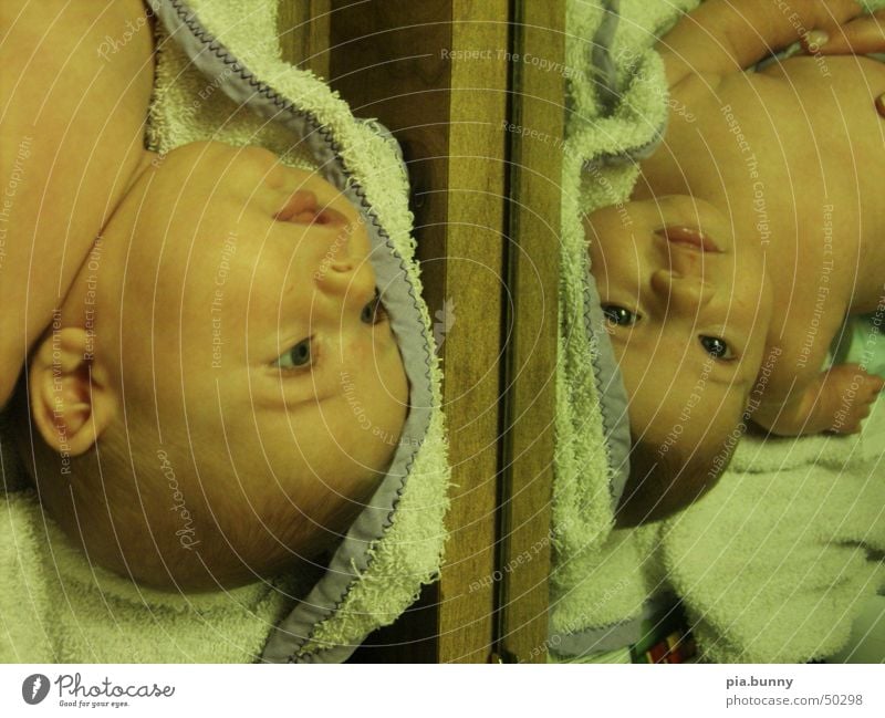 mirror play Mirror Baby 2 Twin Cute Double exposure