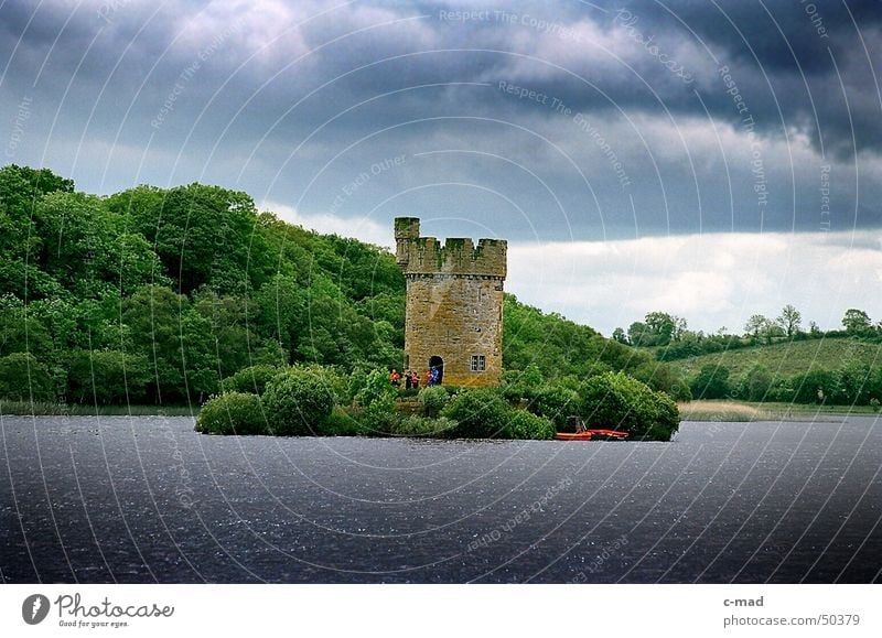 Tower at Crom Castle Northern Ireland Manmade structures Lake Clouds Forest Green Gray Summer River Water Construction site Upper Lough Erne