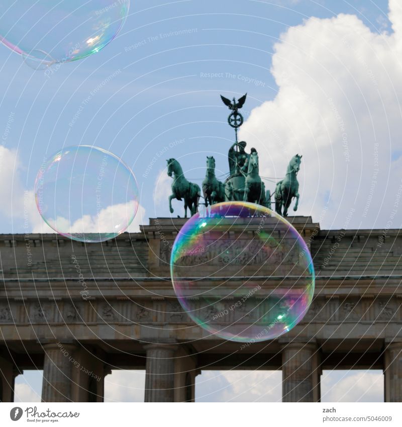 Dreams and soap bubbles Berlin Brandenburg Gate Capital city Quadriga Soap bubble Landmark Tourist Attraction Pariser Platz Historic Downtown Berlin