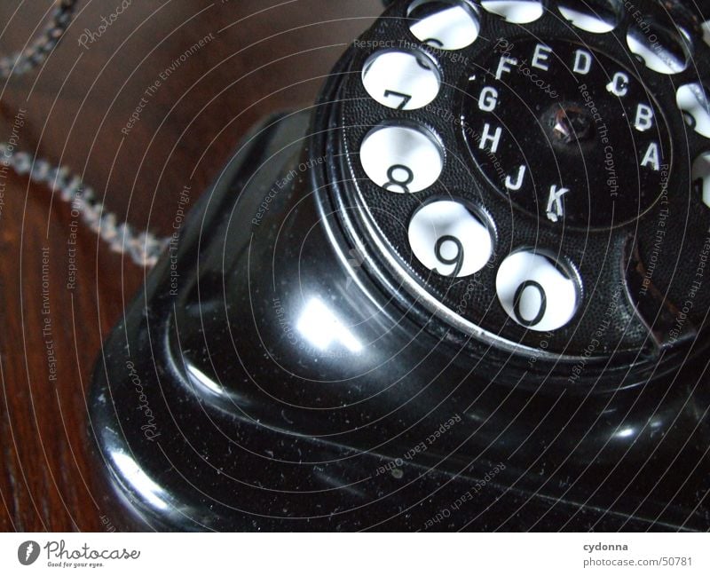 old phone Telephone Rotary dial Black Nostalgia Retro Past Things Communicate Digits and numbers Old Old fashioned