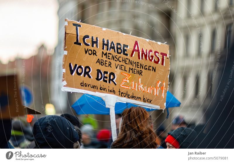 Fridays for Future Demo - "I'm Afraid..." Demonstration Poster transparent Transpi fff fridays for future Climate Rainbow Fear of the future