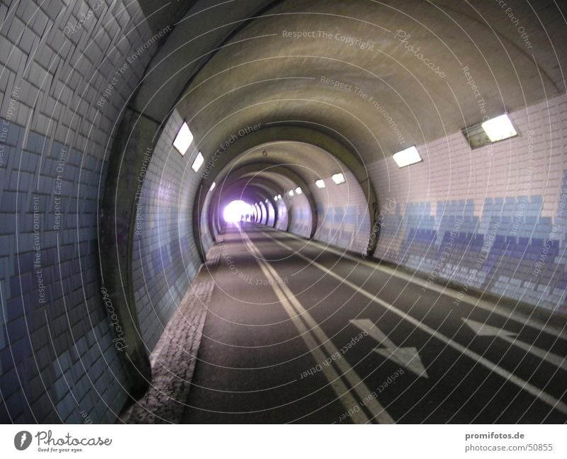 Tunnel view. Photo: Alexander Hauk Transport Tunnel vision Street tunnel tube Tunnel lighting Road traffic Street lighting Tunnel entrance tunnel end
