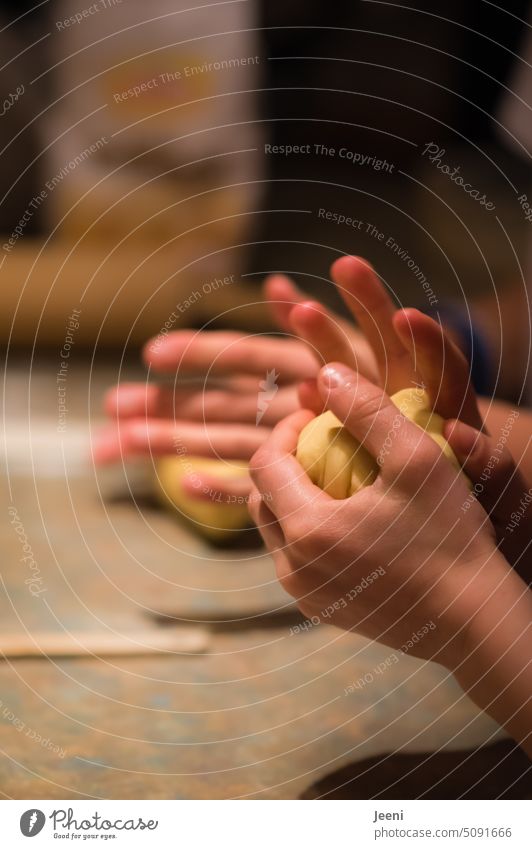 Children hands baking cookies children Baking knead dough Christmas & Advent Christmas baking biscuits Cookie Flour Joy Anticipation Delicious cute