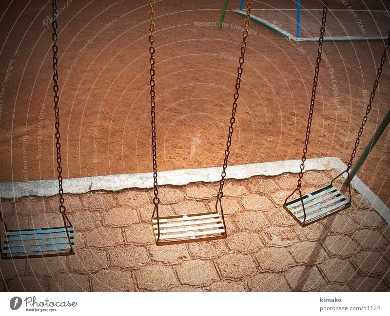 solitude Park Swing Playground Loneliness game Mexico Earth Sand red
