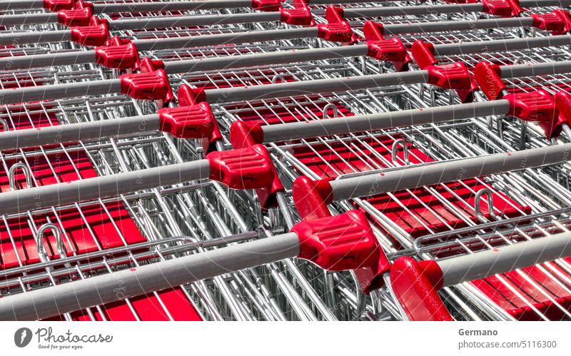 Shopping cart pattern background basket business buy carts chrome commerce commercial consumerism departmentstore empty group hypermarket image line lined mall