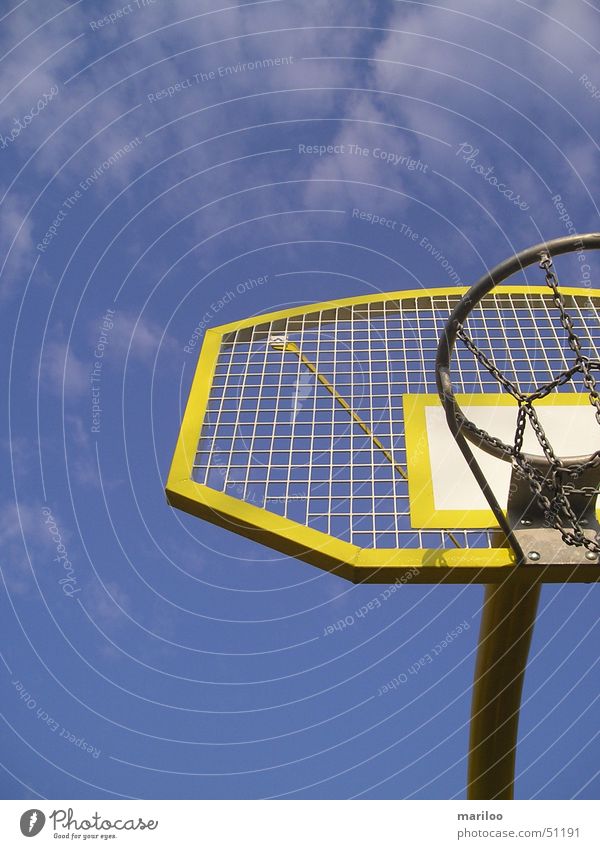 basketball Basket Yellow Playing Basketball Sports Ball Sky Contrast