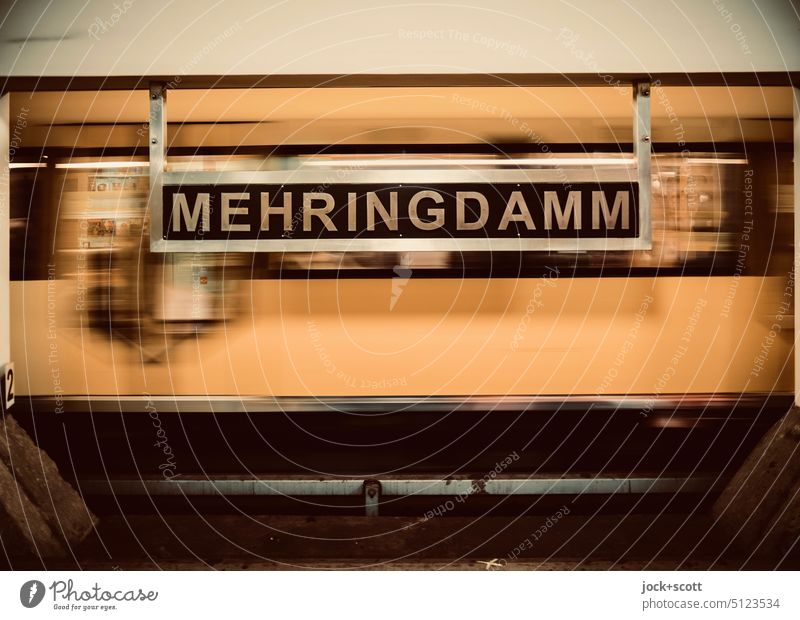 MEHRINGDAMM Berlin train station Signs and labeling Train station Characters Word Subway station Underground Station Capital city Public transit