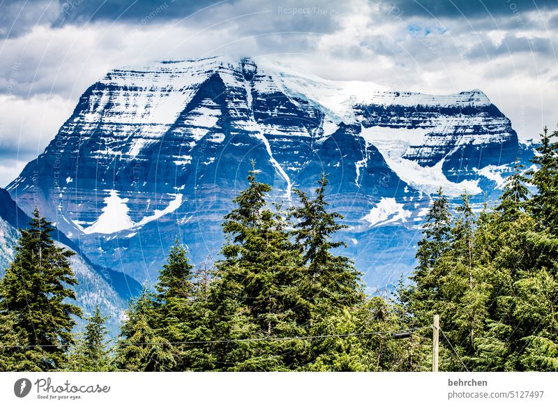 giant Glacier Weather Clouds Impressive Rocky Mountains Wanderlust Vacation & Travel Forest Far-off places Deserted Colour photo Canada Fantastic Adventure