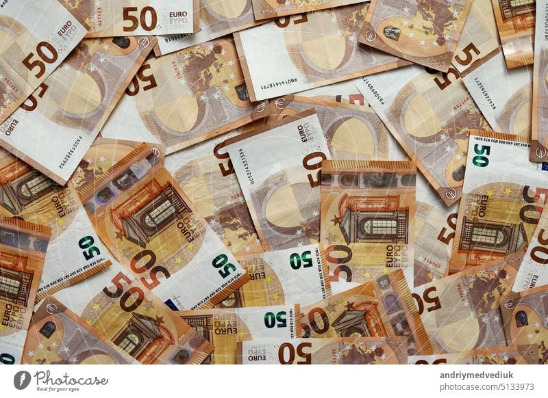 Money background euro cash banknotes 50 euro notes. Pack of money on white  background. Business finance cash concept. Flat lay, copy space, from  above, top view, horizontal Stock Photo - Alamy