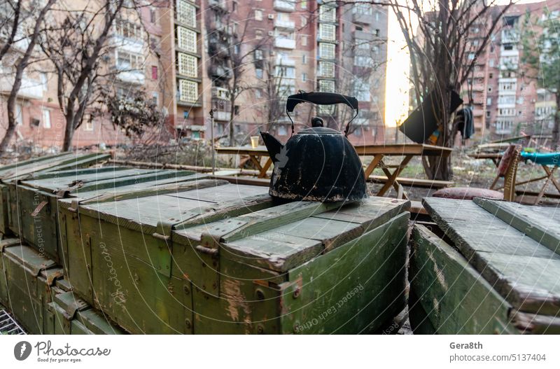 destroyed and burned houses in the city Russia Ukraine war Donetsk Kherson Kyiv Lugansk Mariupol Zaporozhye abandon abandoned attack blown up bombardment broken