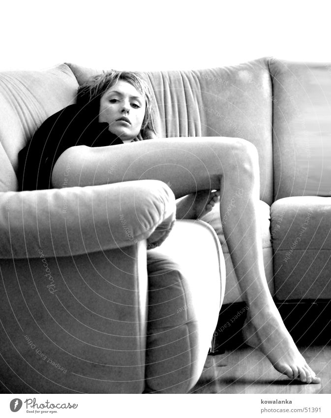lazy morning Woman Feminine Sofa Relaxation Break Wake up Sleep Legs Lie leg awake nap