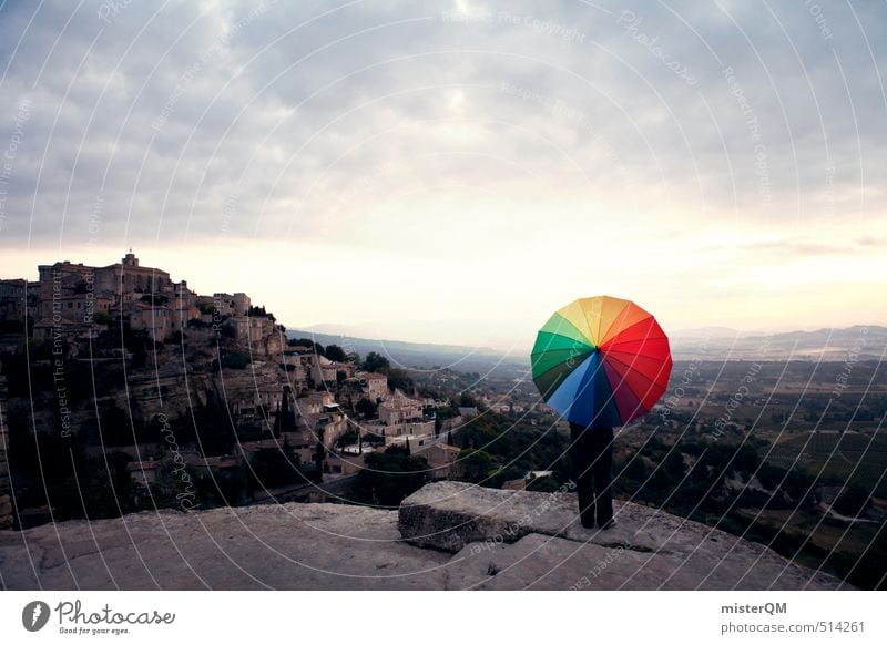 French Style XVII Art Esthetic Contentment Umbrella Umbrellas & Shades Wanderlust Gordes France Multicoloured Patch of colour Travel photography